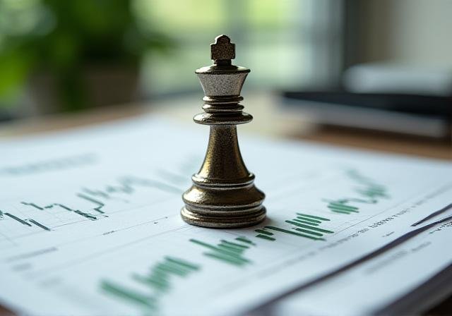 Close-up of a chess game alongside financial papers, symbolizing strategy and risk management